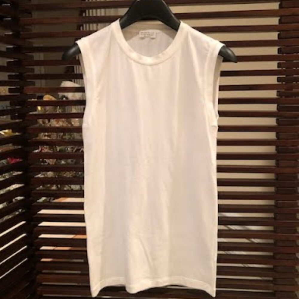 SOLD Brunello‎ Cucinelli Womens Designer's Tank Top  S White Sleeveless Crewneck